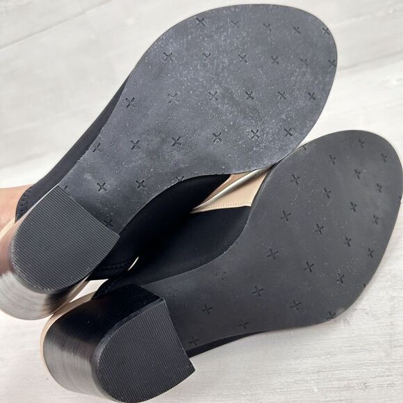 NIC+ZOE Kennedy Mule Women 8 M Tan Black Leather Peep Toe Block Heel Neutral NEW - Picture 8 of 12